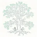 family tree with the names Kaylee, Kingston, Brittany, Amber, Elli, Kayla, Jayden, Samantha, Asher, Ari, Kali, Beckie tattoo design idea