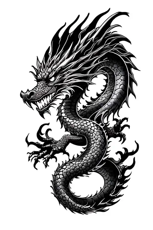 kaido dragon of one piece tattoo design idea