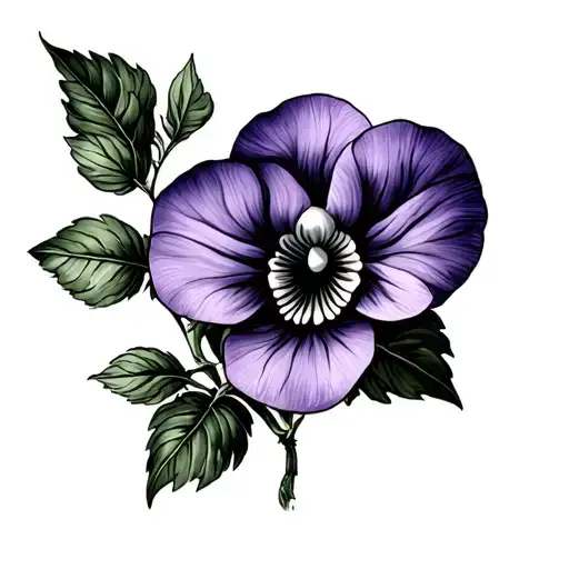 african violet tattoo design idea