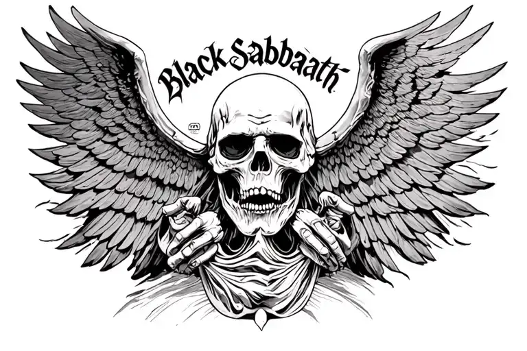Black sabbath first album cover art tattoo design idea