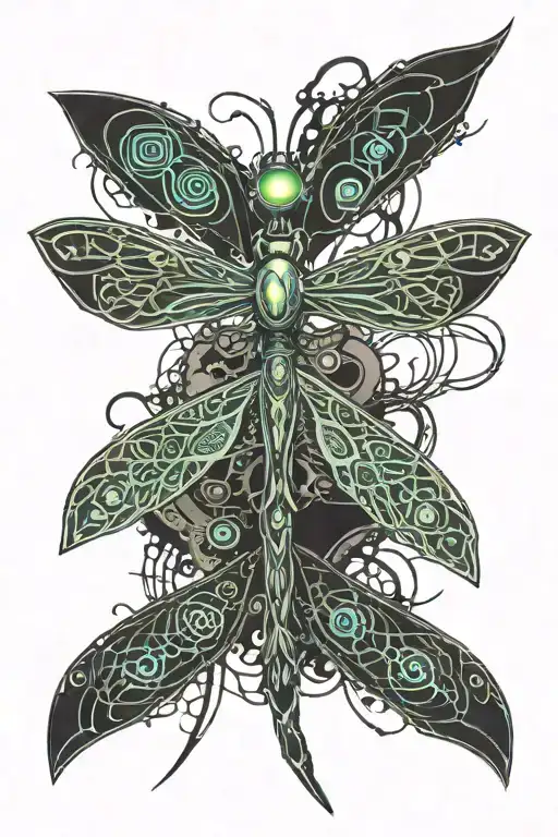 celtic dragonfly tattoo design idea