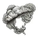 Coverup Clouds and Smoke tattoo design idea
