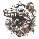 shark skull tattoo design idea