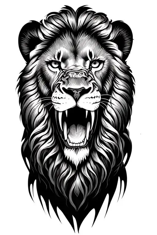lion ak47 in mouth tattoo design idea