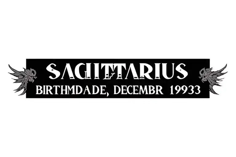 Sagitarius and birthdate December 1993 tattoo design idea