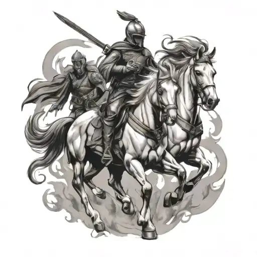 Horsemen tattoo design idea