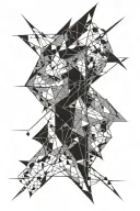 lightning piercing a person through and through tattoo design idea