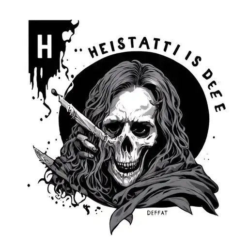 Hesitation Is Defeat tattoo design idea