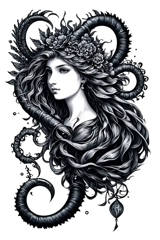 aquarius and gemini zodiac sign tattoo design idea
