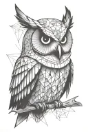 geometric owl tattoo design idea