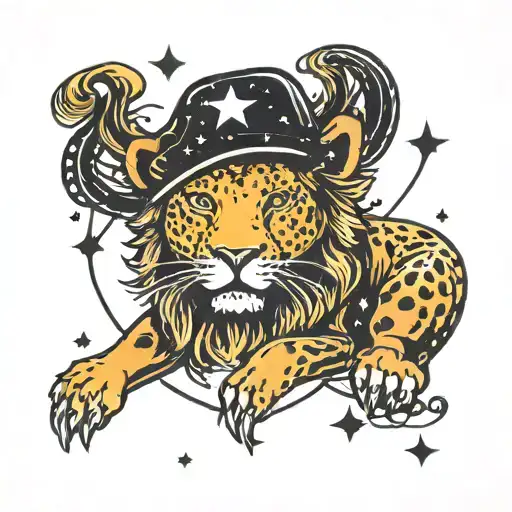 leo constellation in the hood tattoo design idea