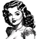 Chubby Pin Up Girl tattoo design idea