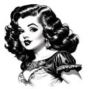 Chubby Pin Up Girl tattoo design idea