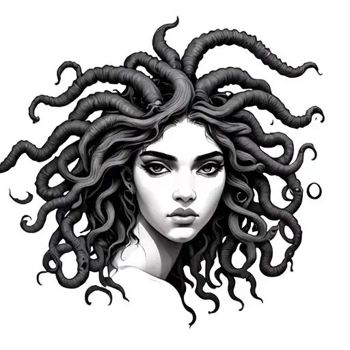 African Medusa tattoo design idea