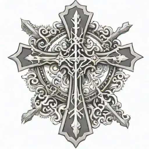cross of saint peter ἀγάπη tattoo design idea