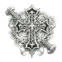 cross of saint peter ἀγάπη tattoo design idea