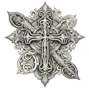 cross of saint peter ἀγάπη tattoo design idea