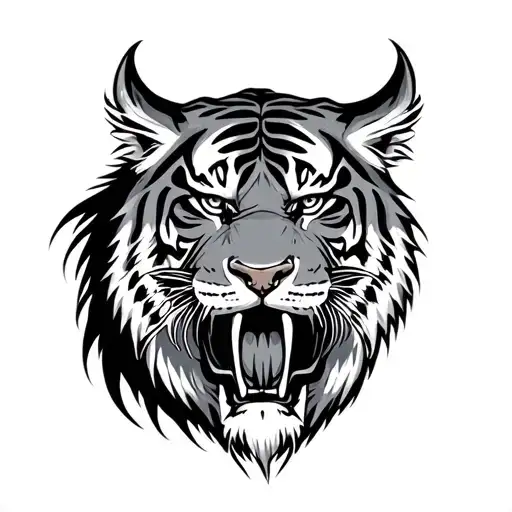 Saber Tooth Tiger tattoo design idea
