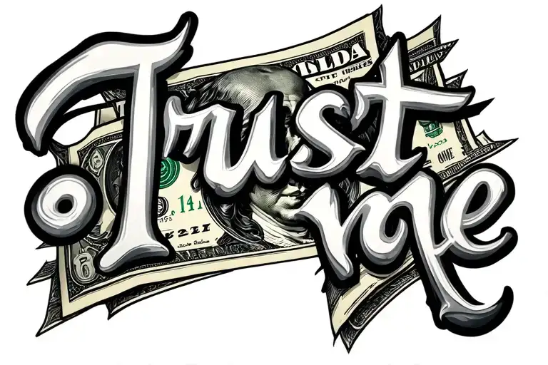 "Trust none" dollar bill tattoo design idea