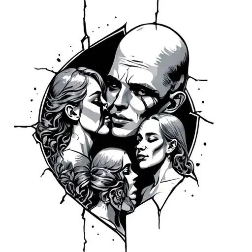 Broken Family tattoo design idea