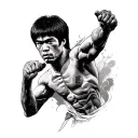 lion Bruce Lee tattoo design idea