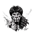 lion Bruce Lee tattoo design idea