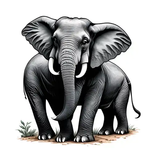3 headed elephant tattoo design idea