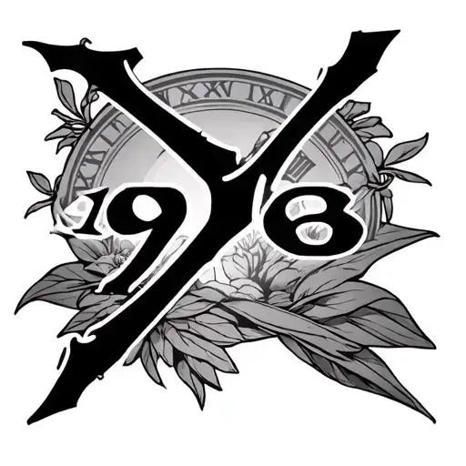 1986 In Roman Numerals tattoo design idea