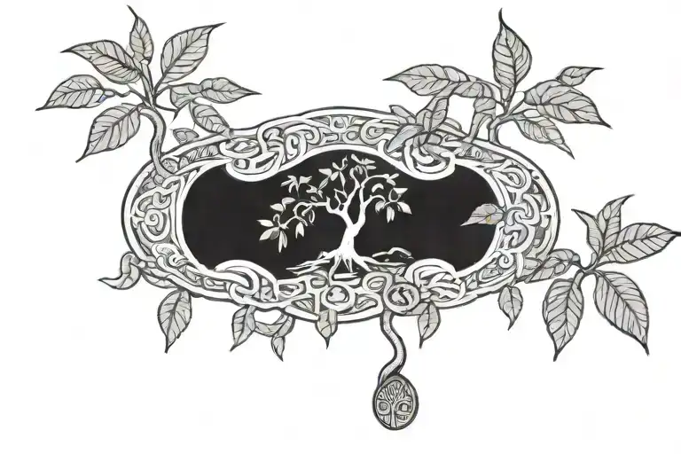 Money tree tattoo design idea