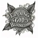 Enjoying God's Blessings Lettering tattoo design idea