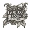 Enjoying God's Blessings Lettering tattoo design idea