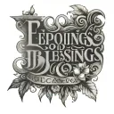 Enjoying God's Blessings Lettering tattoo design idea
