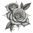 simple elegant compas rose with invictus text tattoo design idea