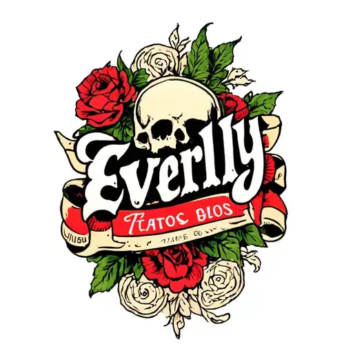 Name "Everly" tattoo design idea