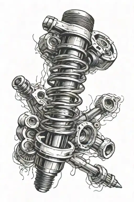 rear shock absorber tattoo design idea