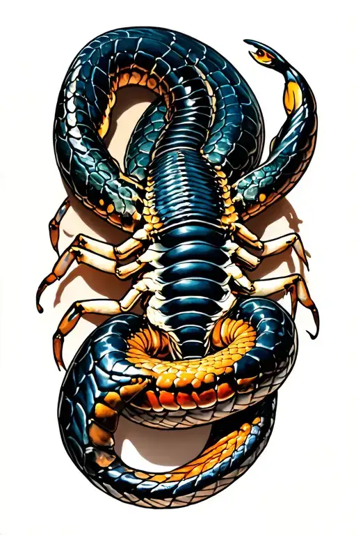 Snake scorpion tattoo design idea