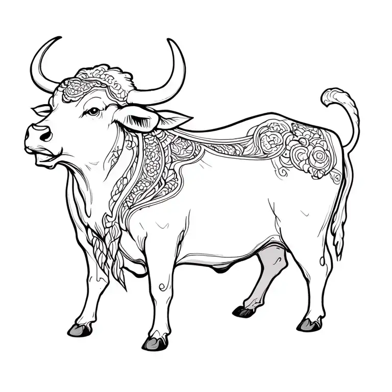 Chinese Ox tattoo design idea