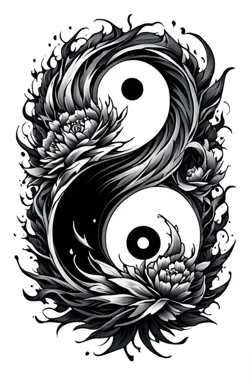 Tao (energy) became unity, unity became yin and yang, which became mind, body and spirit tattoo design idea