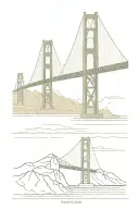 Golden Gate Bridge with BART Train tattoo design idea