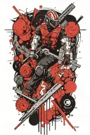 chainsaw man falling tattoo design idea