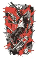 chainsaw man falling tattoo design idea