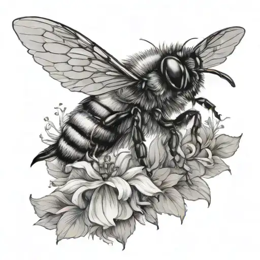 simple with jay bird and bumble bee sitting tattoo design idea