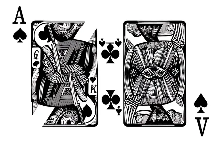 5 cards of aces tattoo design idea