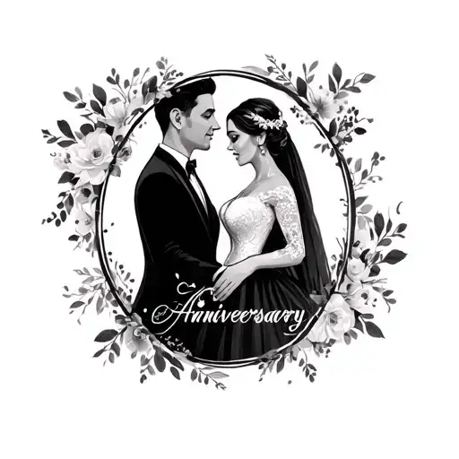 Wedding Anniversary tattoo design idea