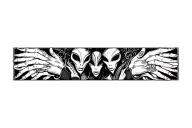 Devil and Alien holding tattoo design idea