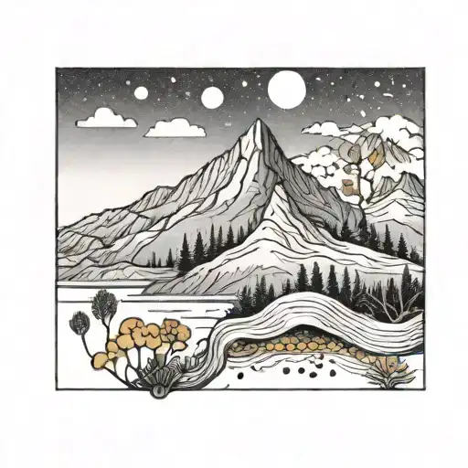 Mustard Seed and mountain tattoo design idea