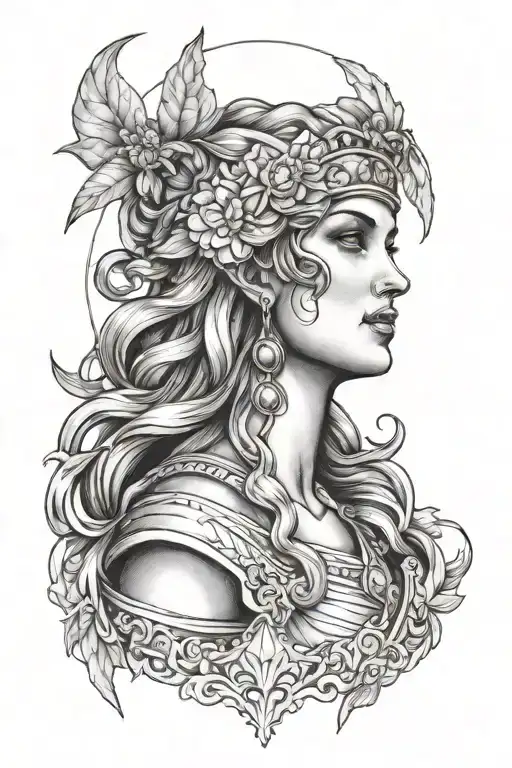 roman goddess fortuna tattoo design idea
