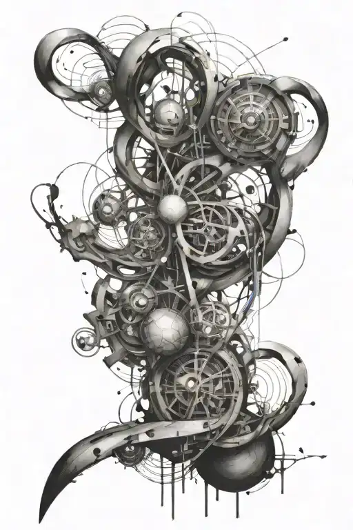 An abstract tattoo inspired by quantum physics principles tattoo design idea