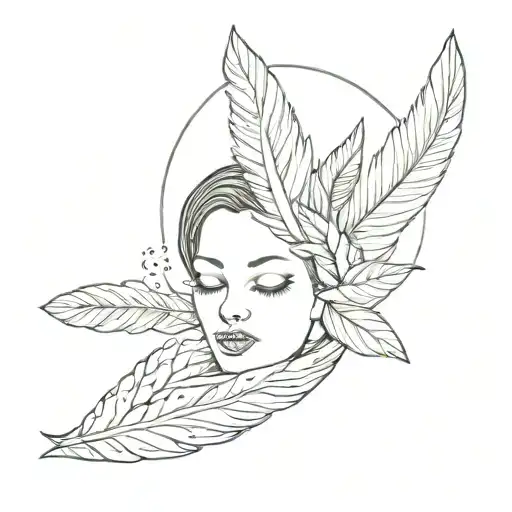 corpse joy with feathers  tattoo design idea