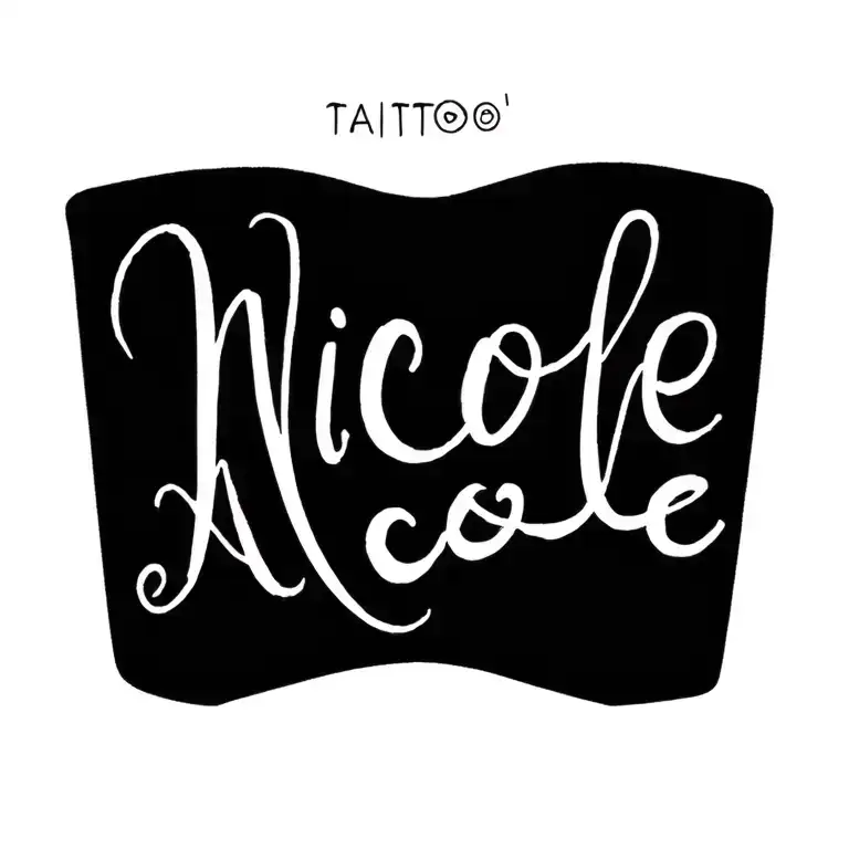 "NICOLE " cursive writing tattoo design idea